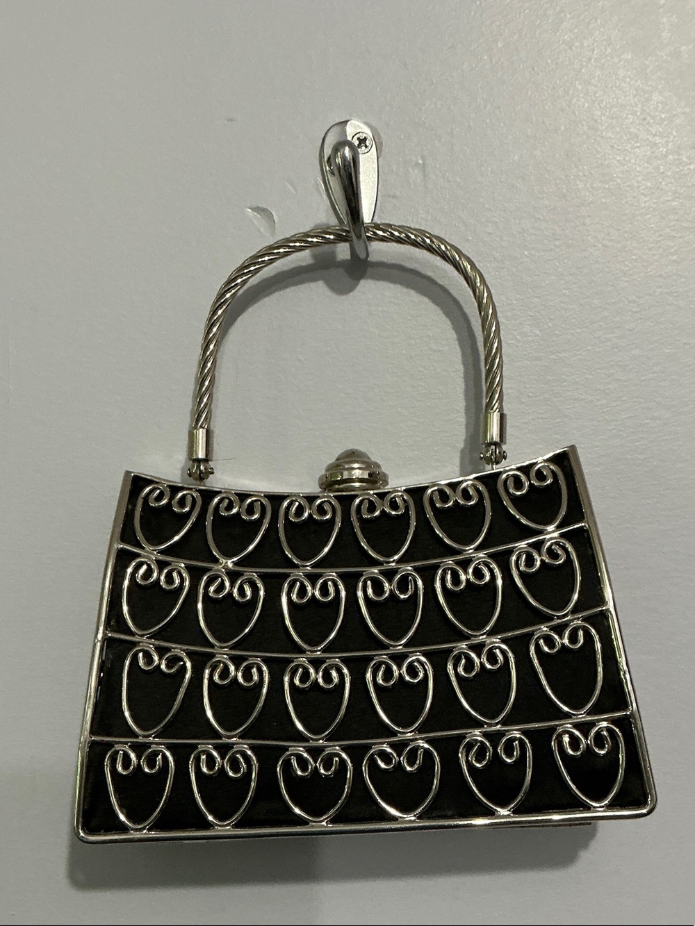 Y2K Black Heart-Accent Evening Tote Handbag